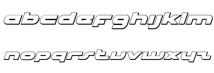 uni-sol 3D Italic Font LOWERCASE