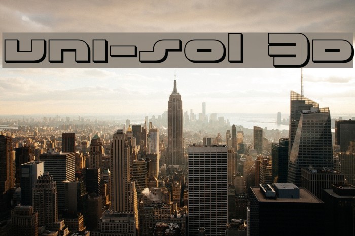 uni-sol 3D Font examples