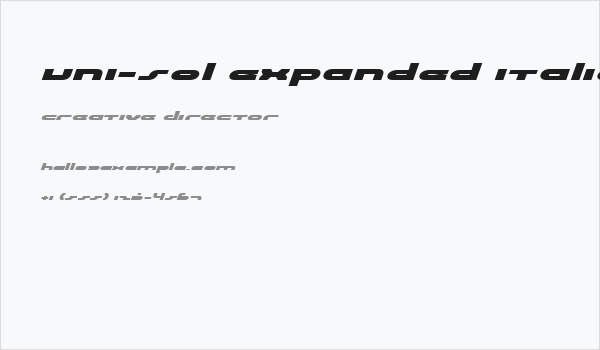 uni-sol expanded italic Business Card