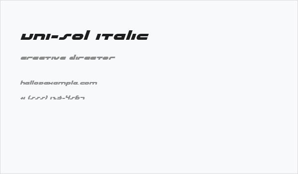 uni-sol italic Business Card