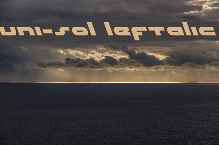 uni-sol leftalic Font examples