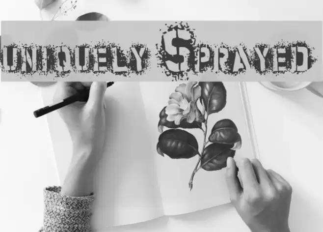 uniquely Sprayed フォント examples