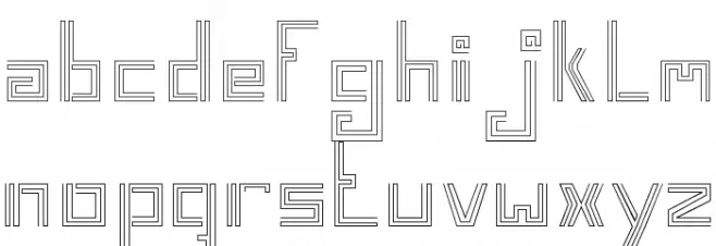 untrazuko Schriftart Kleinbuchstaben