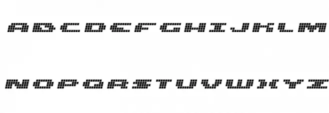 UP Tiny lcd four 8 Italic फ़ॉन्ट अपरकेस