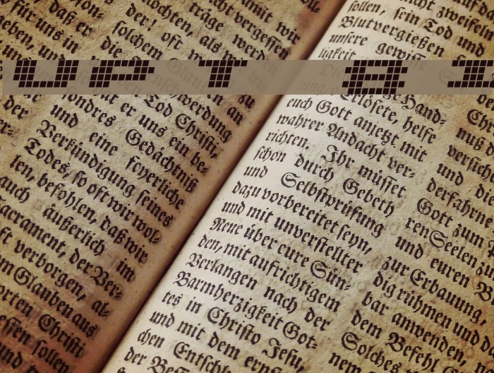 UP Tiny lcd four 8 Italic Polices examples