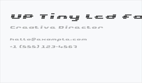 UP Tiny lcd four 8 Italic Business Card