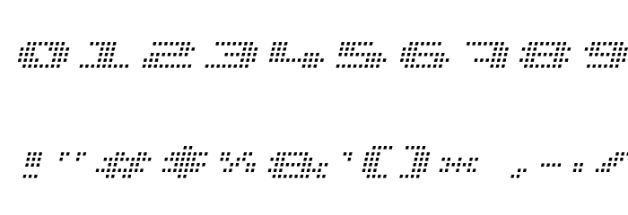 UP Tiny lcd four 8 Light Italic Font OTHER CHARS