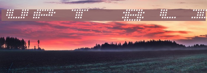UP Tiny lcd four 8 Light Italic Font examples
