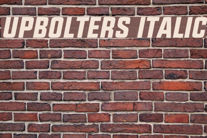 UPBOLTERS Italic Font examples