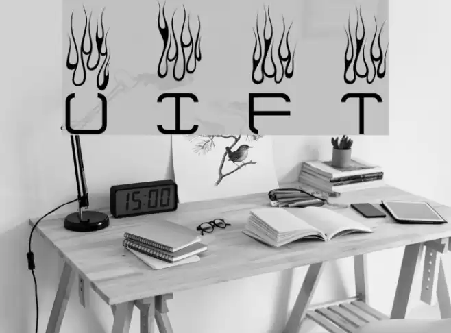 Up In Flames Too Font examples