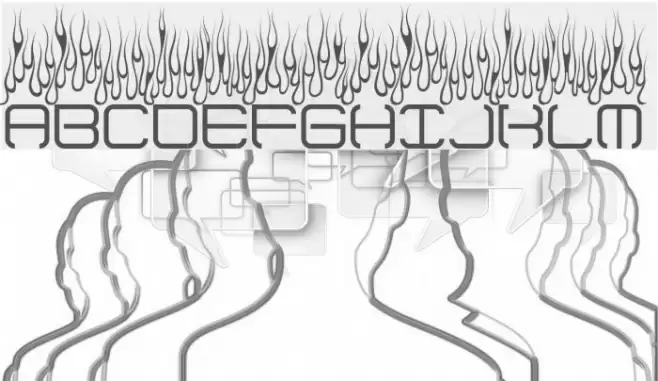 Up In Flames Font examples