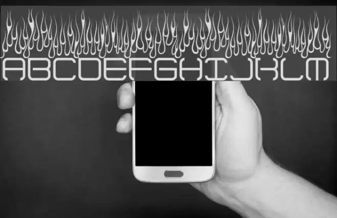 Up In Flames Font examples