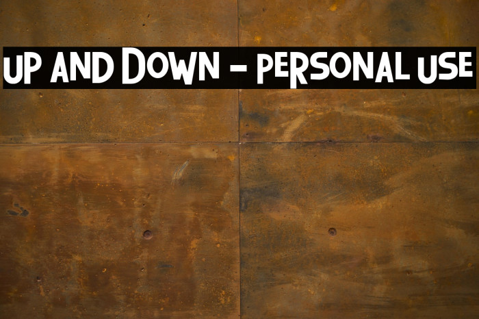 Up and Down - Personal Use Example 1