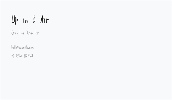 Up in _ Air Business Card