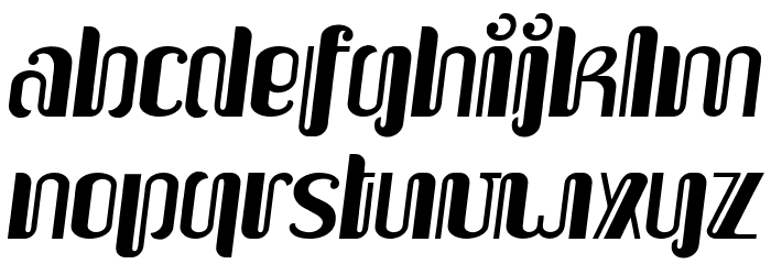 Upakarti Serong Font LOWERCASE