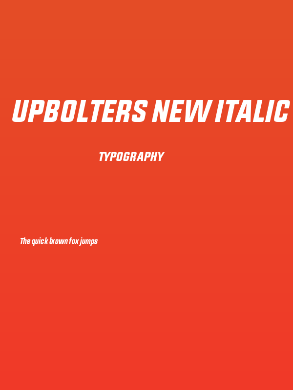 Upbolters New Italic Poster