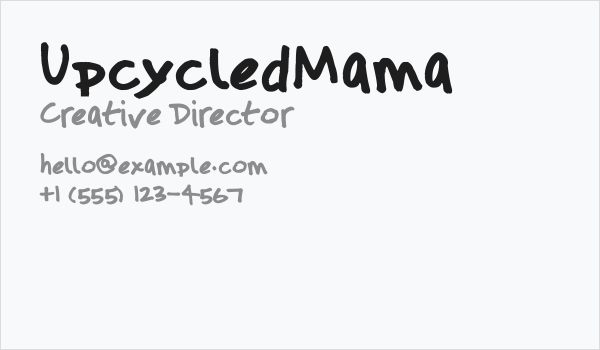 UpcycledMama Business Card