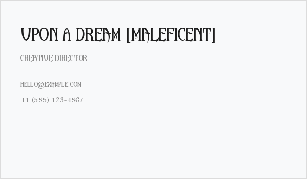 Upon A Dream [Maleficent] Business Card