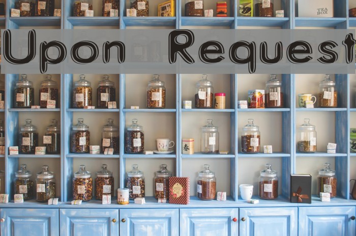 Upon Request Font examples