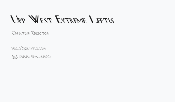 Upp West Extreme Leftis Business Card