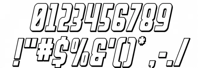 Upper Punch 3D Italic Font OTHER CHARS
