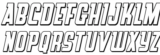 Upper Punch 3D Italic Schriftart Groß