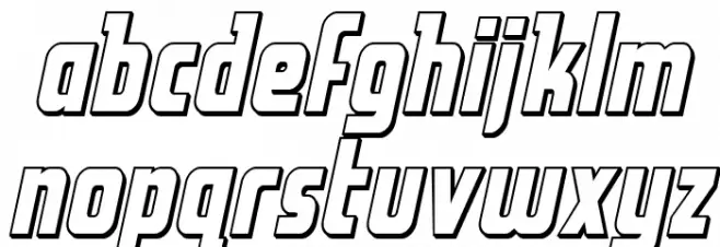 Upper Punch 3D Italic Caratteri MINUSCOLO