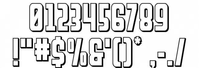 Upper Punch 3D Font OTHER CHARS