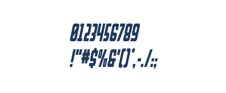 Upper Punch Condensed Italic Other Characters