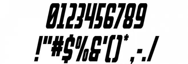 Upper Punch Condensed Italic Font OTHER CHARS