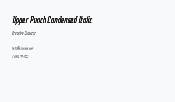 Upper Punch Condensed Italic Business Card