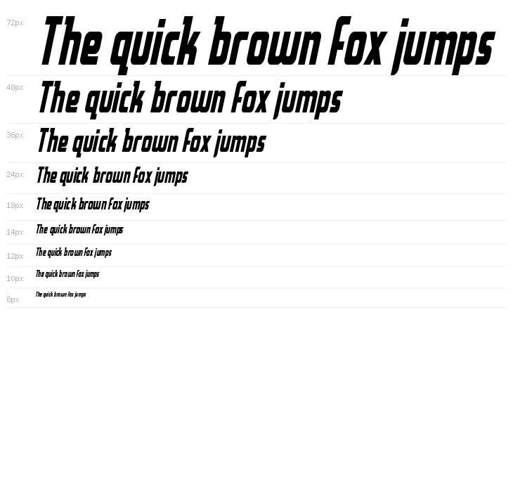 Upper Punch Condensed Italic Waterfall