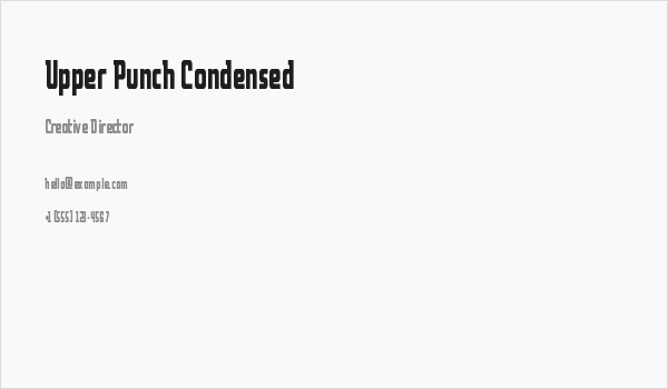 Upper Punch Condensed Business Card