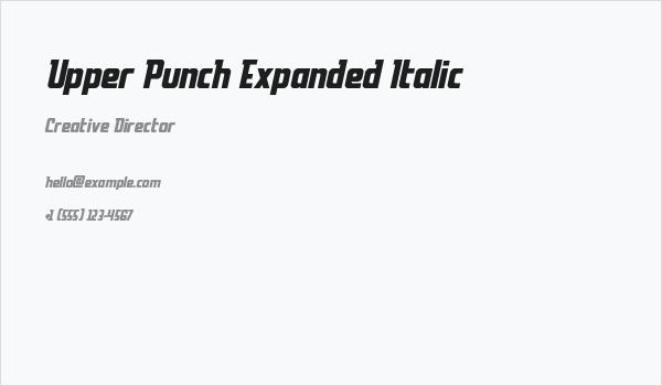 Upper Punch Expanded Italic Business Card