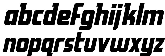 Upper Punch Expanded Italic Font LOWERCASE