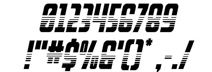 Upper Punch Gradient Italic Font OTHER CHARS