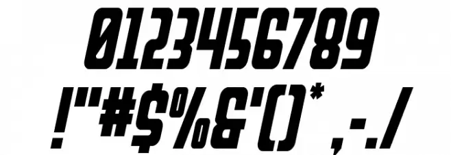 Upper Punch Italic Font OTHER CHARS