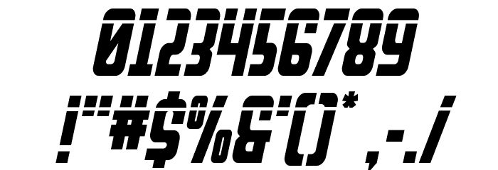 Upper Punch Laser Italic Font OTHER CHARS