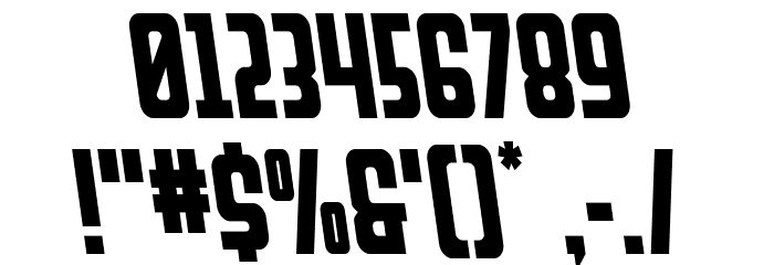 Upper Punch Semi-Leftalic Font OTHER CHARS