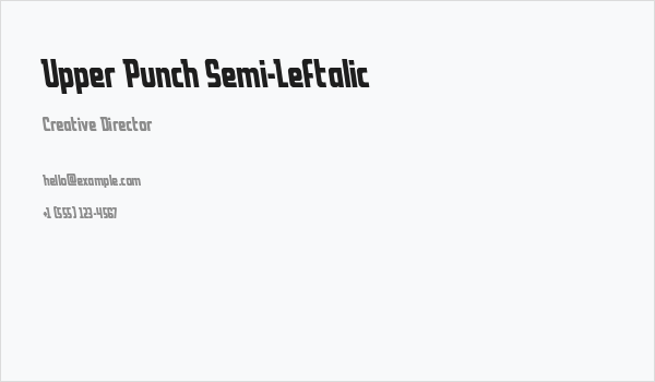 Upper Punch Semi-Leftalic Business Card