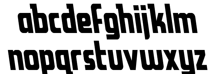 Upper Punch Semi-Leftalic Font LOWERCASE