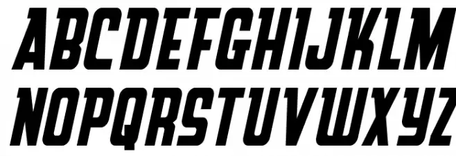 Upper Punch Spaced Italic Schriftart Groß