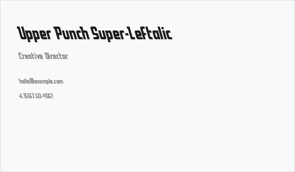 Upper Punch Super-Leftalic Business Card