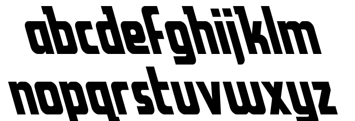 Upper Punch Super-Leftalic Font LOWERCASE
