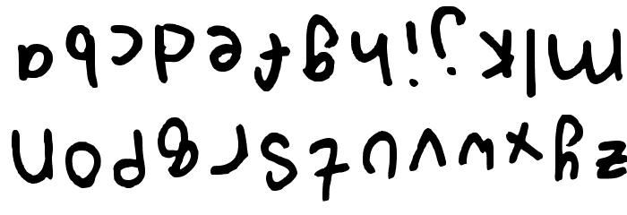 Upside Down Regular Font LOWERCASE
