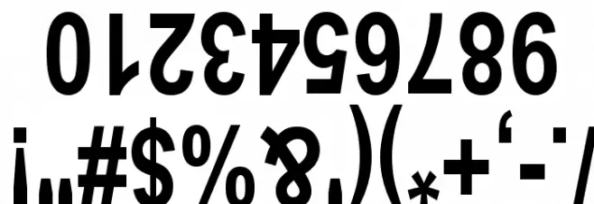 Upside Down Sans Serif Narrow Bold Font OTHER CHARS