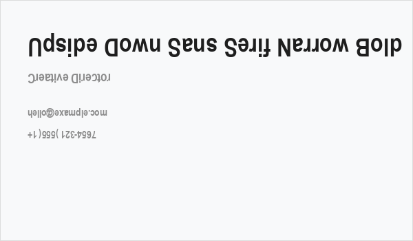 Upside Down Sans Serif Narrow Bold Business Card