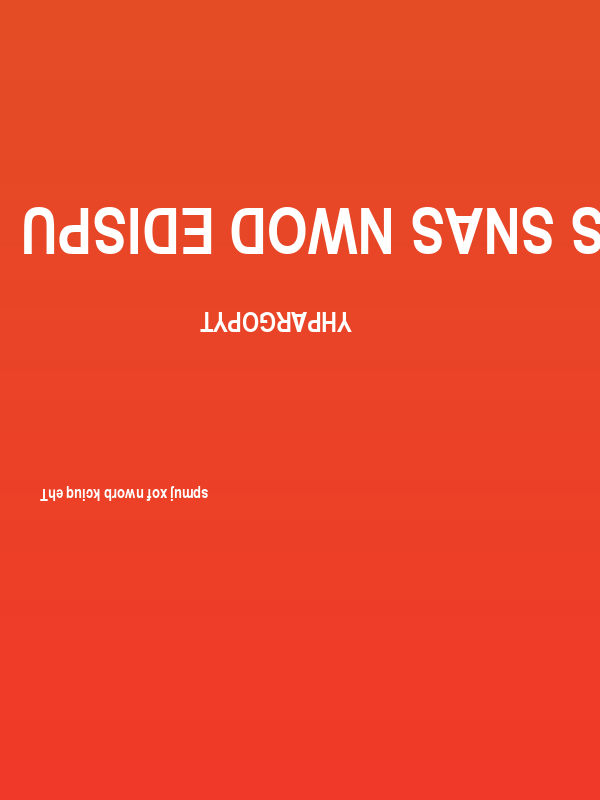 Upside Down Sans Serif Narrow Bold Poster