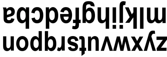 Upside Down Sans Serif Narrow Bold Caratteri MINUSCOLO