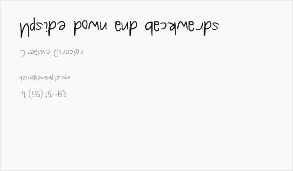 Upside down and backwards Business Card